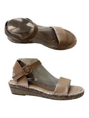 Bernardo Espadrille Wedge Leather Sandal- Madrid Sz 10 Euro Summer Vacation